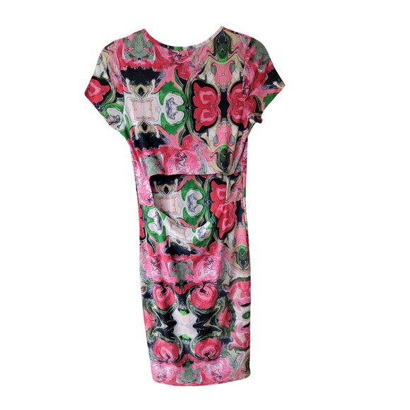 T-Bags Los Angeles Pink & Green Patterned Dress Size L - Picture 2 of 10